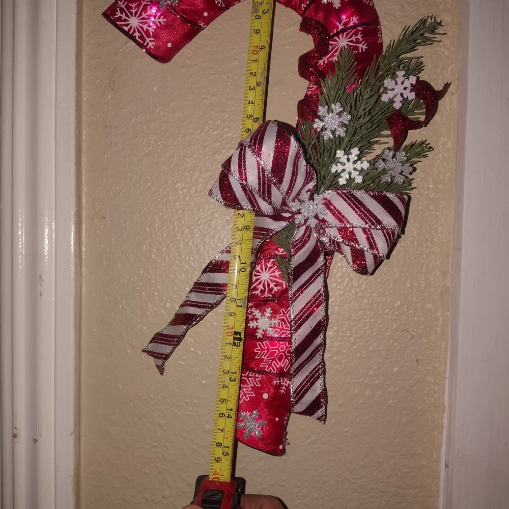 Festive Red Candy Cane Holiday Decoration